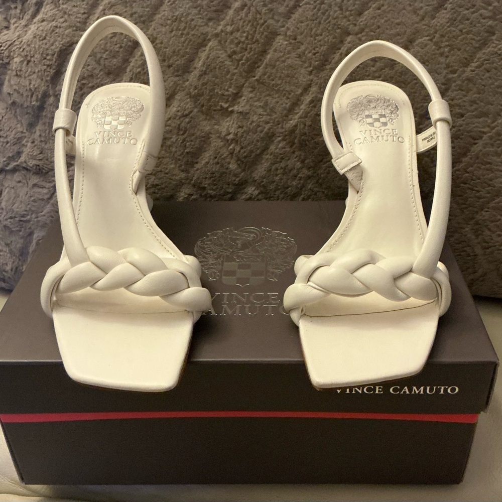 Vince Camuto Cream Braided Sandals